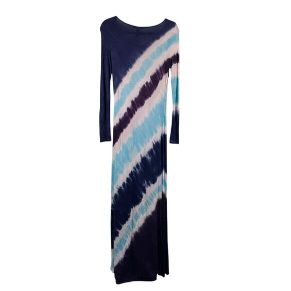 INC International Concepts Navy Tie Dyed Long Sleeve Stretchy Maxi Dress M NWT - Picture 6 of 6